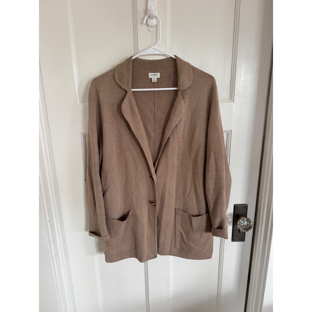 J.Crew tan two button sweater blazer size small